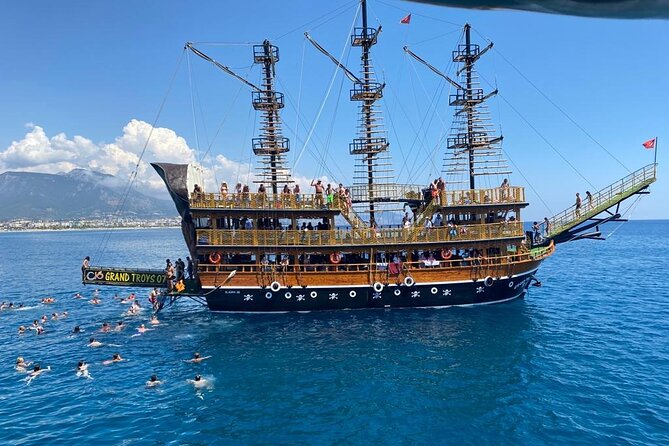 Alanya Grand Pirate Boat Tour with Lunch, Soft Drinks & Transfer - From Alanya Limanı: Harbor departure and coastline time
