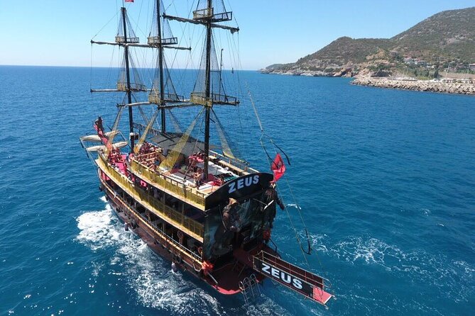 Alanya Pirate Boat Tour with Lunch, Soft Drinks & Transfer - Cleopatra Beach, Ulaslar Beach, and Devil Cave Swims