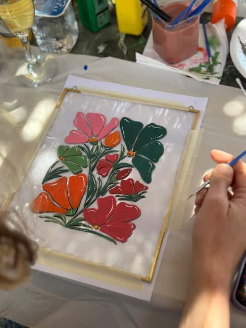 Antalya: Frame Glass Painting Workshop with Turkish Tea - A Brass-Topped Craft Session Near Antalya Old Town