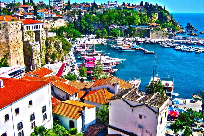 Antalya Full Day City Tour With Waterfalls and Olympos Cable Car - Kaleici Marina and Old Town walk: gates, clock towers, and a famous minaret