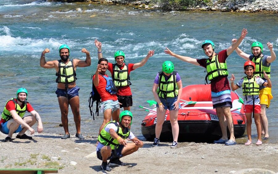 Antalya/Kemer: Koprulu Canyon Whitewater Rafting with Lunch - Helmets on, old bridge photos, then you hit the water