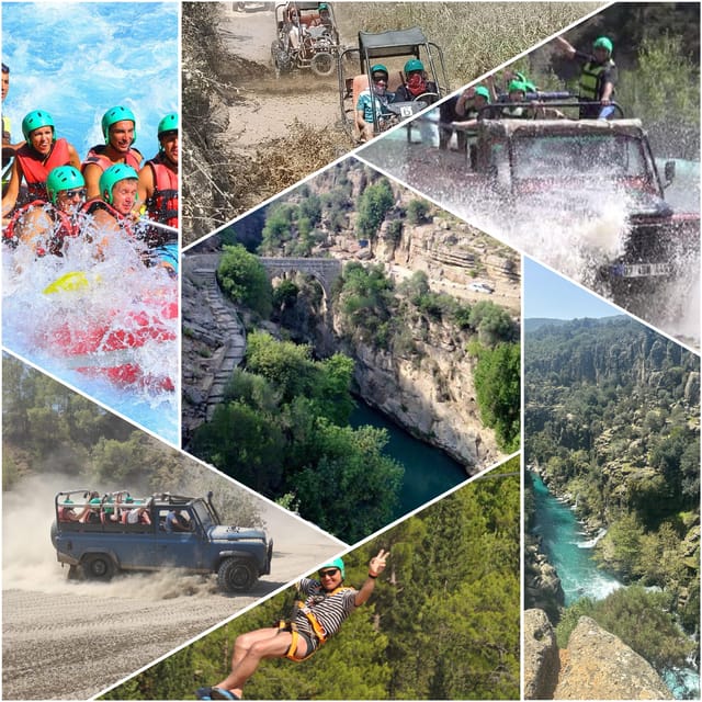 Antalya: Rafting Jeep Buggy&Quad Safari zipline canyon visit - Antalya canyon action, built as a full day