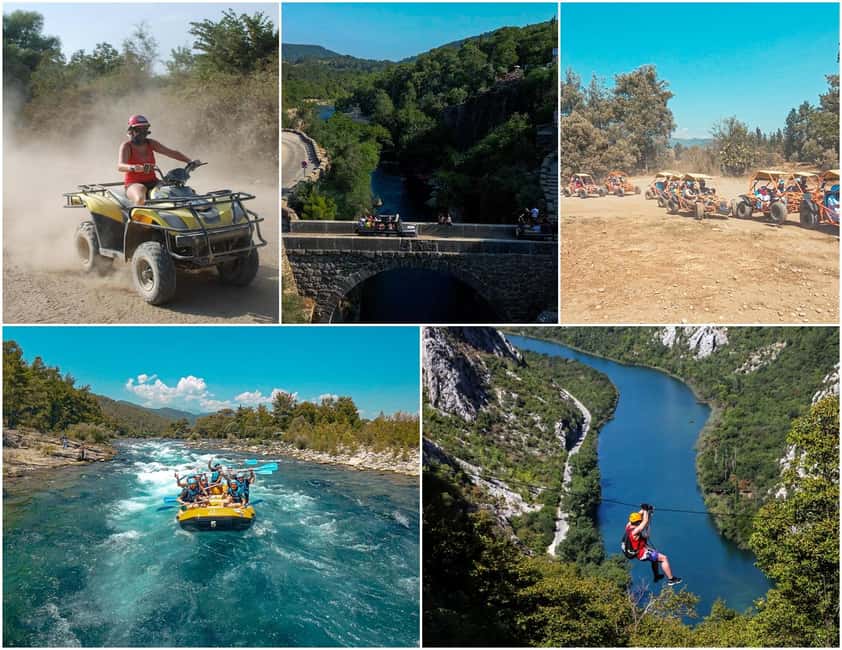 Antalya/Side: Quad, Buggy, Rafting & Zipline Tour with Lunch - Taurus Mountains Drive and Sea Stops: What You Get Between Activities