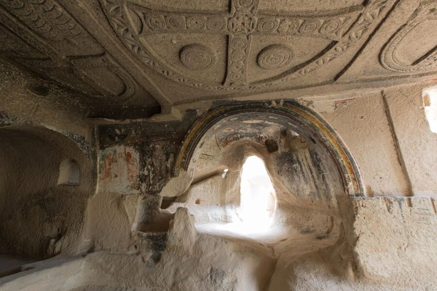 Cappadocia: Blue Tour with Entry Fees and Lunch - Çavuşin cave village: rock castle and troglodyte homes