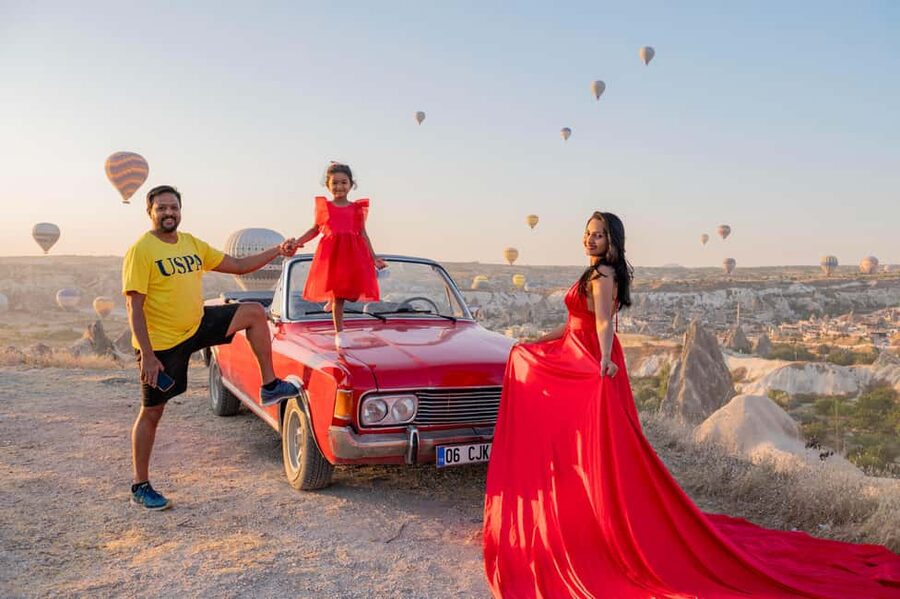 Cappadocia SUNRİSE Classic Cars Tours - Red Valley viewpoint and the color shift you came for