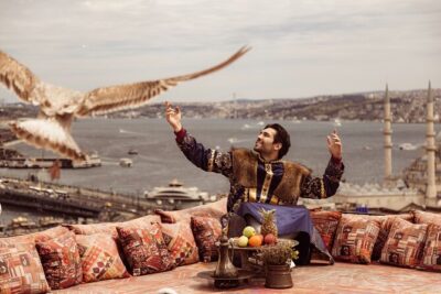 Flying Dress Photography on an Iconic Rooftop in Istanbul