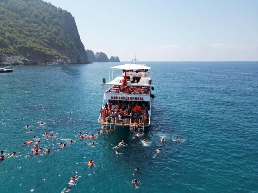 From Alanya: Boat Tour with Unlimited Soft Drinks and Lunch - Cruise Route: Old Shipyard, Pirates, Lovers, Phosphorus