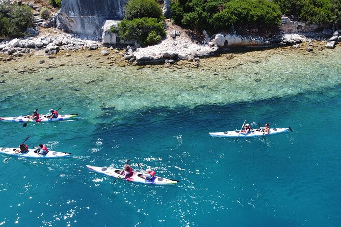 From Kas: Guided Kekova Sea Kayaking Tour - Tersane Bay at around 10:15: swimming break with scenic payoff
