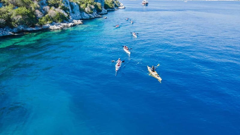 From Ucagiz: Kekova Sea Guided Kayaking Tour - The afternoon return toward Theimussa sarcophagi