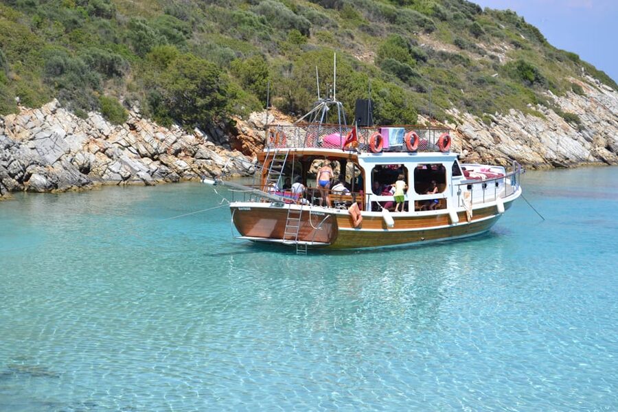 Full-Day Orak Island Boat Trip from Bodrum - Afternoon pace: German Bay and Rabbit Bay swim stops
