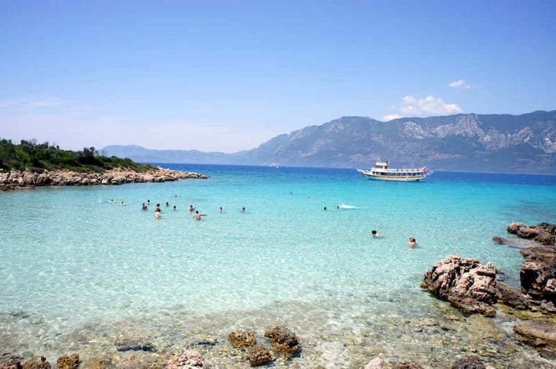 Gulf of Gokova and Cleopatra Island Boat Trip with BBQ Lunch - The first swim stops: Incekum Bay and the Fenerli Island area