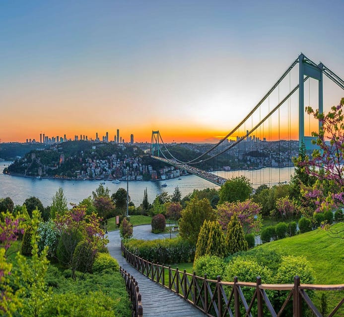 Istanbul Europe&Asian Sides Full Day Tour-with Boat & Lunch - Çamlıca Hill flowers and the big views from Camlıca Mosque