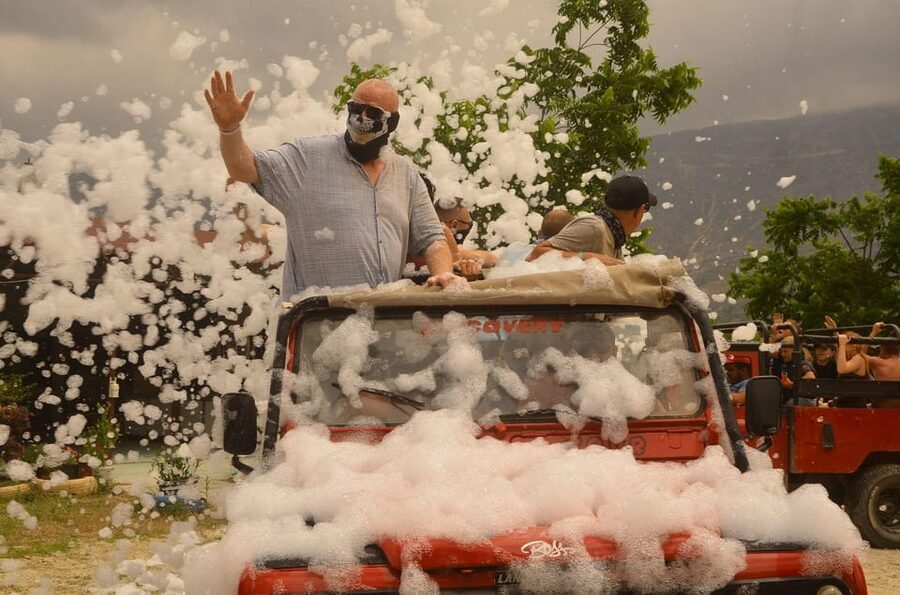 Jeep Safari-Lunch-Boat-Canyon-Waterfall-Foam,Water Party - Optional Boat Trip on Clear Water, Then Back to Jeep Energy