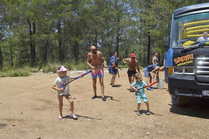 Jeep Safari Tour to Saklikent, Tloss and Yakapark from Fethiye - Riverbank water fight and the mud bath finish