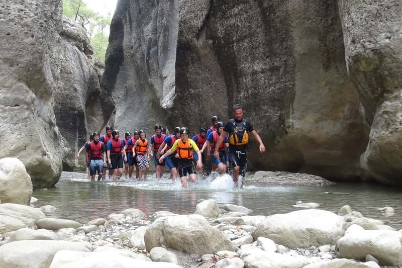 Koprulu Canyon Rafting and Canyoning incl. Lunch w/Transfer - Getting Picked Up and Getting Kitted Out Near the Canyon Entrance