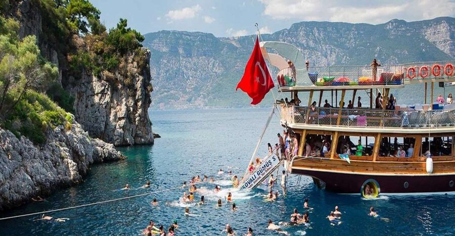 Kusadasi: Full-Day Boat Cruise w/ Lunch & Hotel Pickup - First Swimming Stop and the Lunch Moment on Board