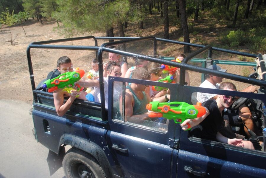 Marmaris Jeep Safari Water Fight, Colour and Foam Party - Off-road through Bozburun Peninsula, with mountains and village views