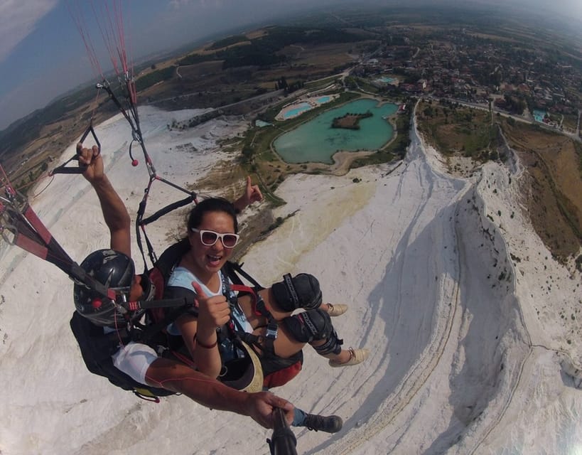 Pamukkale: Tandem Paragliding with Ancient Hierapolis Views - The flight route: White Mountain, Cotton Castle, ruins, and thermal springs