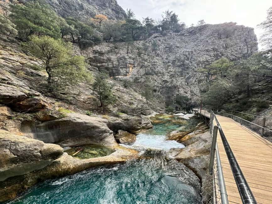 Sapadere Jeep Safari: Taurus Mountains, Waterfall & Cave - Sapadere Canyon: wooden platforms and clear water