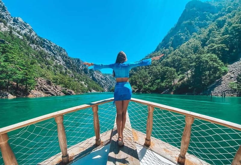 Side/Alanya: Green Canyon Boat Trip w/Unlimited Soft Drinks - Green Canyon cruising from Side: the 14 km ride