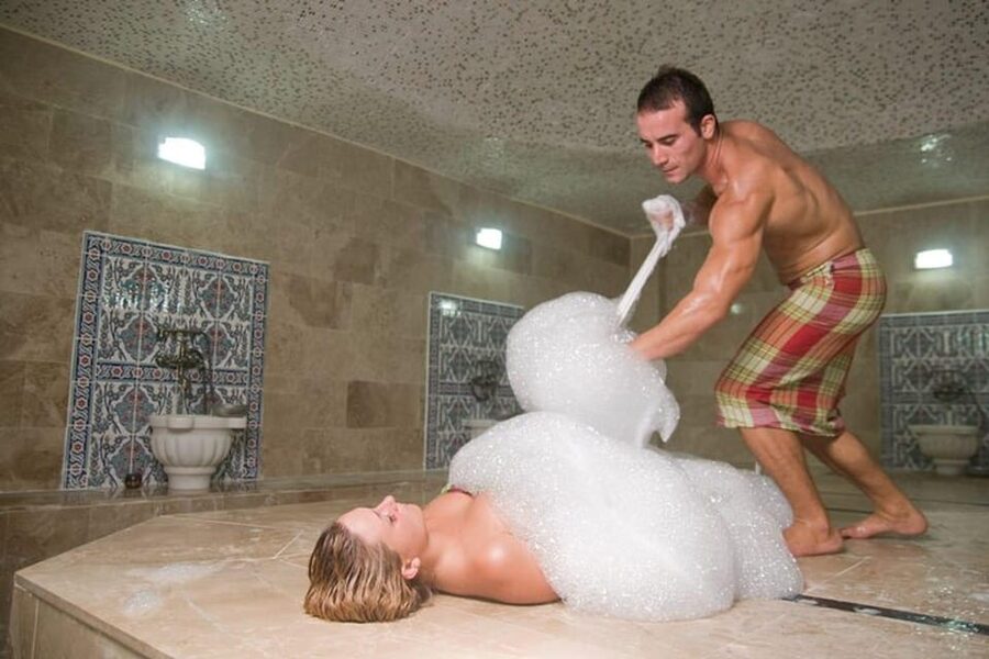 Side: Turkish Bath Experience with Hotel Transfers - The heated stone platform: scrub and what it actually does