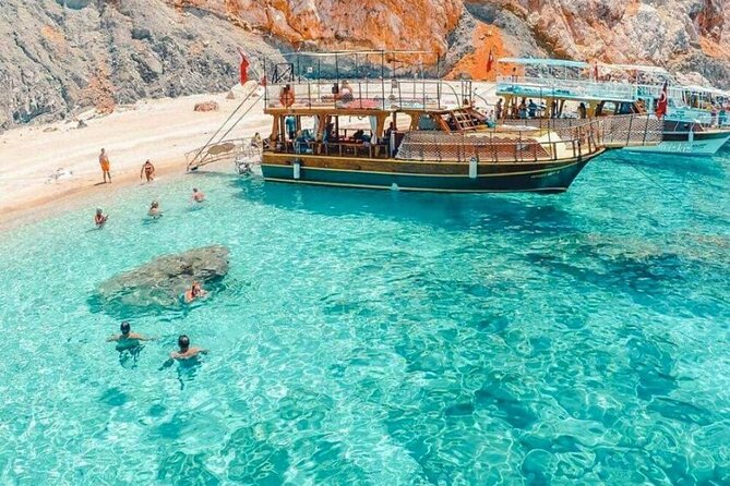''Turkish Maldives'' Boat trip Adrasan-Suluada island from Antalya - Boat setup on a 50-meter yacht with shade and basic comforts